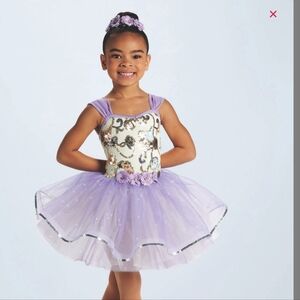 Weismann Girls Purple and Ivory Ballet Costume